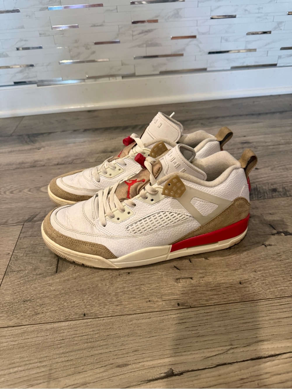 Jordan Men’s Sneakers in White, Tan, Red